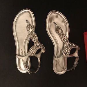 Silver Beaded Sandals size 9.5